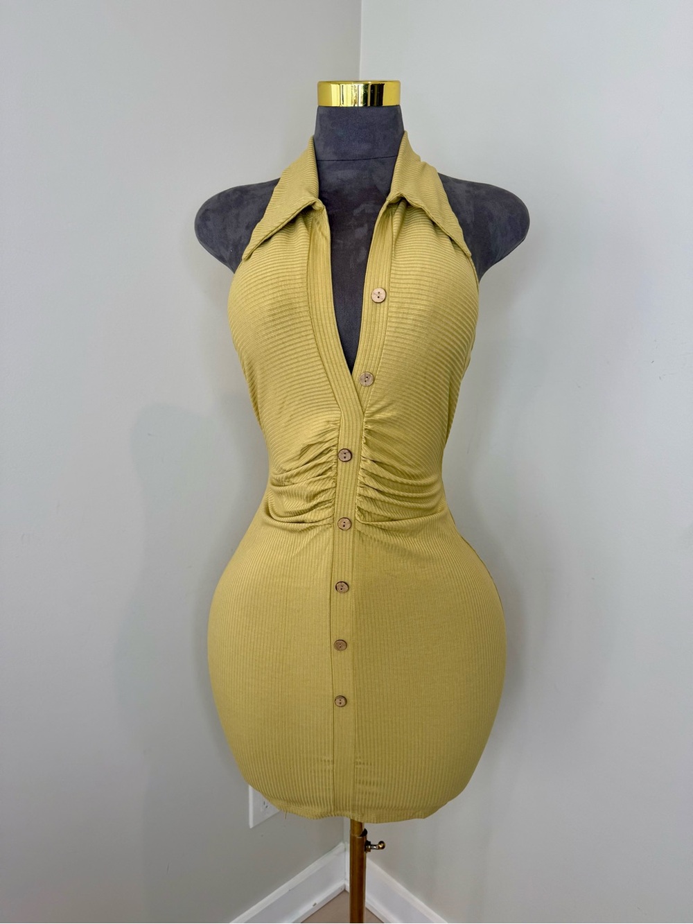 Collard Mini Bodycon Dress